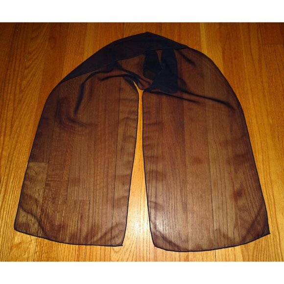 Vintage Dark Navy Blue Sheer Nylon Neck Scarf pinup retro rockabilly head wrap - Picture 10 of 15